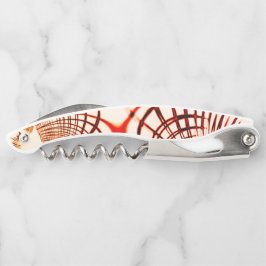 交差した赤茶色の曲線のトレース、エイジドエフェクト ソムリエナイフ