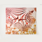 交差した赤茶色の曲線のトレース、エイジドエフェクト タペストリー (正面(横))