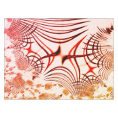 交差した赤茶色の曲線のトレース、エイジドエフェクト テーブルクロス (正面(横))