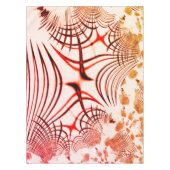 交差した赤茶色の曲線のトレース、エイジドエフェクト テーブルクロス (正面)