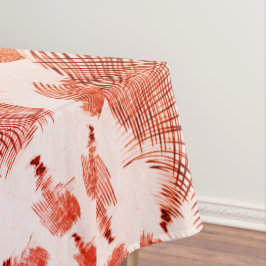 交差した赤茶色の曲線のトレース、エイジドエフェクト テーブルクロス