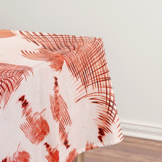 交差した赤茶色の曲線のトレース、エイジドエフェクト テーブルクロス (インサイチュ)