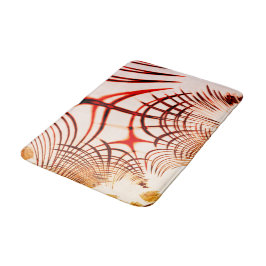 交差した赤茶色の曲線のトレース、エイジドエフェクト バスマット