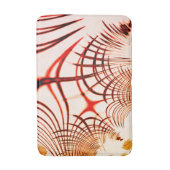 交差した赤茶色の曲線のトレース、エイジドエフェクト バスマット (正面縦)