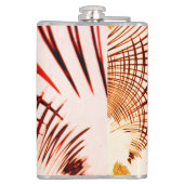 交差した赤茶色の曲線のトレース、エイジドエフェクト フラスク (裏面)