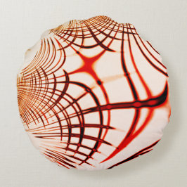 交差した赤茶色の曲線のトレース、エイジドエフェクト ラウンドクッション