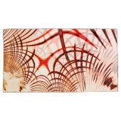 交差した赤茶色の曲線のトレース、エイジドエフェクト 枕カバー (正面右)