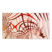 交差した赤茶色の曲線のトレース、エイジドエフェクト 枕カバー (裏面-左)