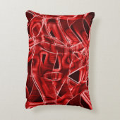 交差した重なり合う赤いアクリルリボンの残り アクセントクッション (裏面(縦))