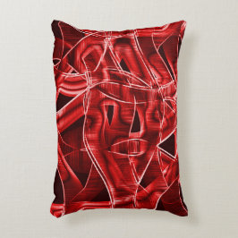 交差した重なり合う赤いアクリルリボンの残り アクセントクッション
