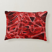 交差した重なり合う赤いアクリルリボンの残り アクセントクッション (裏面)