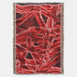 交差した重なり合う赤いアクリルリボンの残り スローブランケット