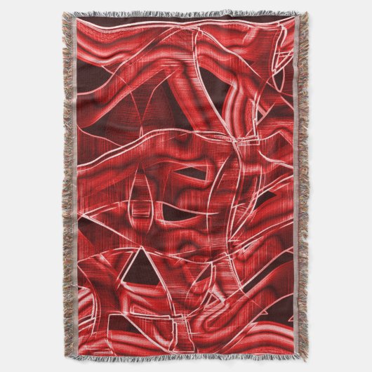 交差した重なり合う赤いアクリルリボンの残り スローブランケット (正面縦)