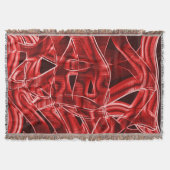 交差した重なり合う赤いアクリルリボンの残り スローブランケット (正面)