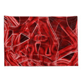 交差した重なり合う赤いアクリルリボンの残り 枕カバー (裏面-右)