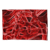 交差した重なり合う赤いアクリルリボンの残り 枕カバー (正面左)