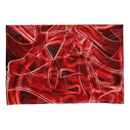 交差した重なり合う赤いアクリルリボンの残り 枕カバー