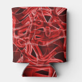 交差した重なり合う赤いアクリルリボンの残り 缶クーラー (裏面)