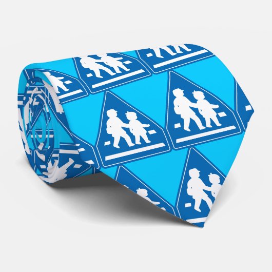 交差している学童>>日本のな交通標識 ネクタイ (ロール)