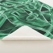 交差して重なっている緑色のアクリルテープ切り出し シェルパブランケット (3/4)