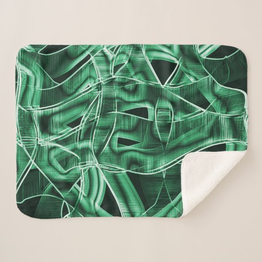 交差して重なっている緑色のアクリルテープ切り出し シェルパブランケット (正面(横))