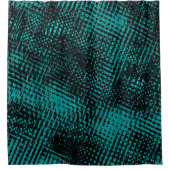 交差し、結合したシアンまたは青と緑の混合 シャワーカーテン (正面)