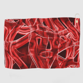 交差し、重なっている赤いアクリルリボン切り出し ゴルフタオル