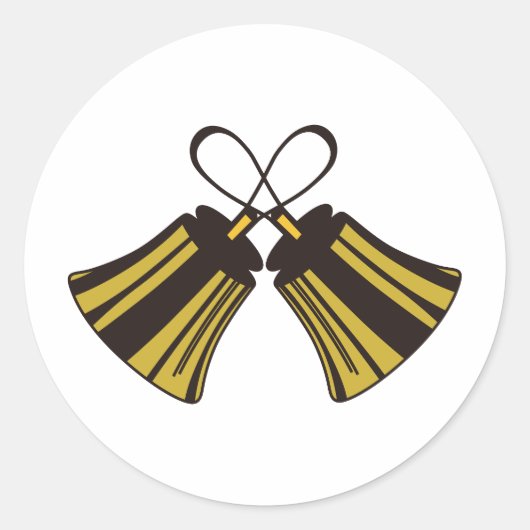 交差するハンドベル ラウンドシール (正面)