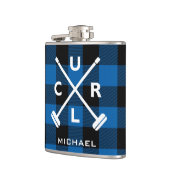 交差するバッファローの格子縞はフラスコ-青--を掃きます フラスク (左)