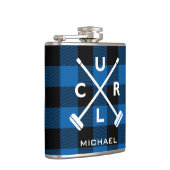 交差するバッファローの格子縞はフラスコ-青--を掃きます フラスク (右)