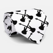 交差するベースギター ネクタイ (ロール)