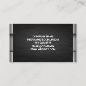 交差するレンチ |メタリックブラックシルバー 名刺 (裏面)