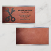 交差するレンチ |メタルレザー名刺 名刺 (正面/裏面)