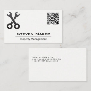 交差するレンチ QRコード名刺 名刺