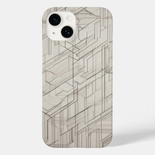 交差する四角形の線のアート Case-Mate iPhoneケース (裏面)