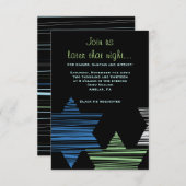 交差する星バーバルミツワーパーティーカード 招待状 (正面/裏面)