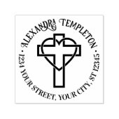 交差と絡み合ったハート名差出人住所Rnd セルフインキングスタンプ (デザイン)