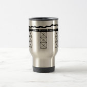 交差の蒸気機関車が付いている高レベル橋 トラベルマグ (中央)