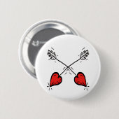 交差イチゴハート矢印 – 缶バッジ (正面&裏面)