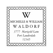 交差エレガント枠モノグラム差出人住所 セルフインキングスタンプ (デザイン)