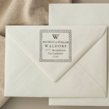 交差エレガント枠モノグラム差出人住所