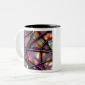 交差カラフル線 ツートーンマグカップ (正面左)