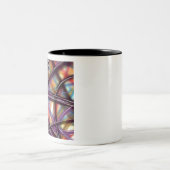 交差カラフル線 ツートーンマグカップ (中央)