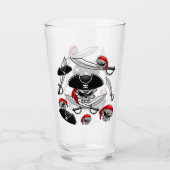 交差サーベルを持つ海賊スカル タンブラーグラス (正面)