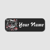 交差サーベルを持つ海賊スカル 名札 (正面)