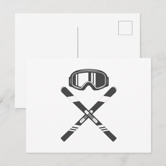 交差スキー ポストカード (正面/裏面)