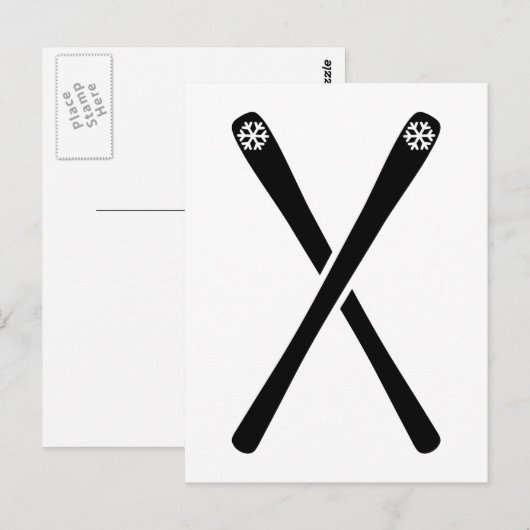 交差スキー ポストカード (正面/裏面)