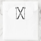 交差スキー 楕円形シール (バッグ)