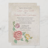 交差ステッチのアンティークの結婚式招待状 招待状 (正面/裏面)