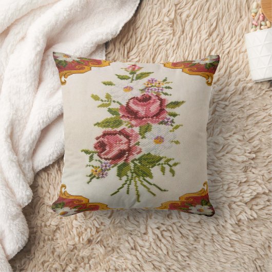 交差ステッチの機械化の写真の枕 クッション (ブランケット)